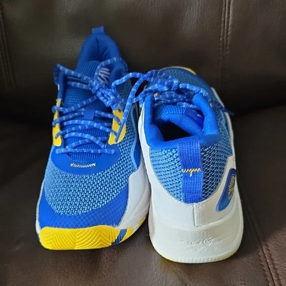 Under Armour Blue and Yellow Men's Sneakers - Picture 8 of 11